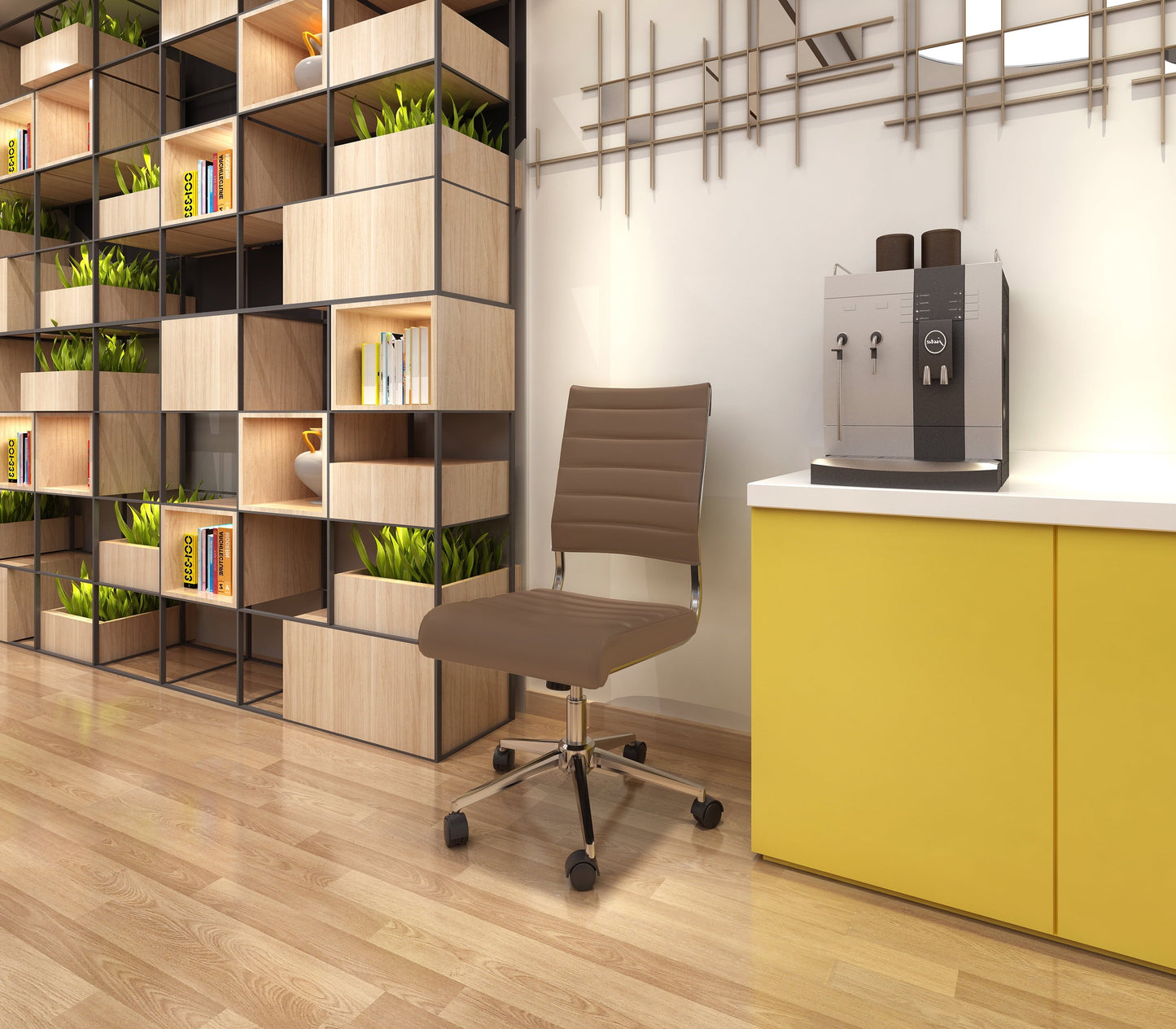 2xhome PU Leather Mid Back Task Chair with Adjustable Height Lumbar Support, Multiple Colors