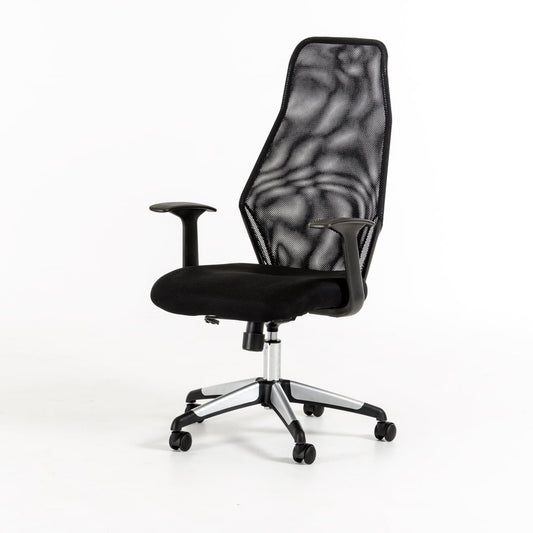 48' Black Plastic And Steel Office Chair