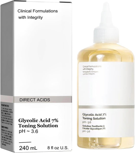 240ml Ordinary Glycolic Acid 7% Toner,Glycolic Acid 7% Toning Resurfacing Solution ,Facial Exfoliation,Solution for Blemishes and Acne,Rejuvenate Your Skin