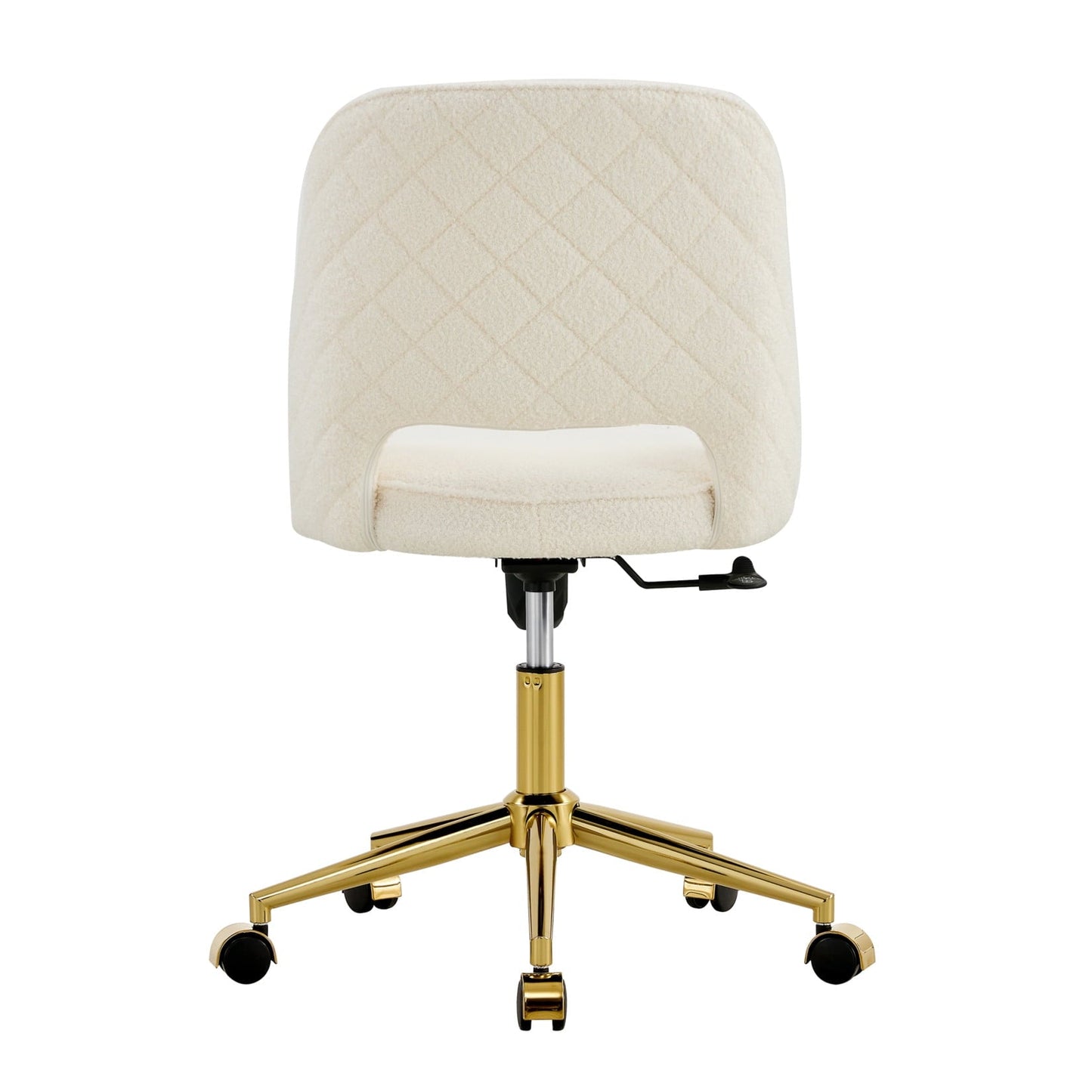 360-Degree Swivel Office Chair with Adjustable Height, Armless Computer Chair with 5 Wheels, Executive Task Chair with Wrap-Around Backrest for Living Room, Bedroom, Weight Capacity 250 LBS