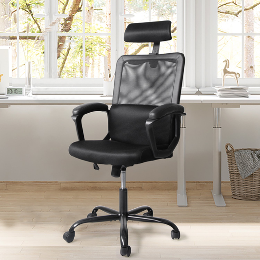 Yoyomax Office Chair, High Back Desk Chair Ergonomic Mesh Computer Chair with Headrest and PU Arms, Black Furniture > Office Furniture > Office Chairs Yoyomax Black