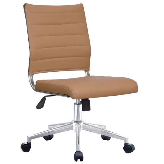 2xhome PU Leather Mid Back Task Chair with Adjustable Height Lumbar Support, Multiple Colors