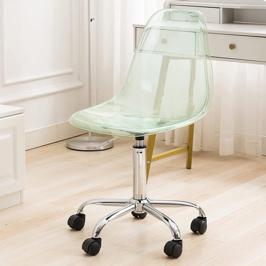 Acrylic Swivel adjustable height Armless Home office Rolling Chair Green
