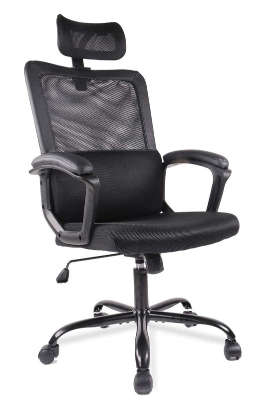 Yoyomax Office Chair Ergonomic Office Chair High Back Mesh Computer Chair with Adjustable Headrest, Black