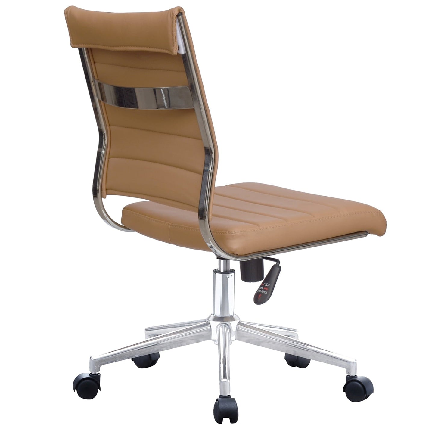 2xhome PU Leather Mid Back Task Chair with Adjustable Height Lumbar Support, Multiple Colors