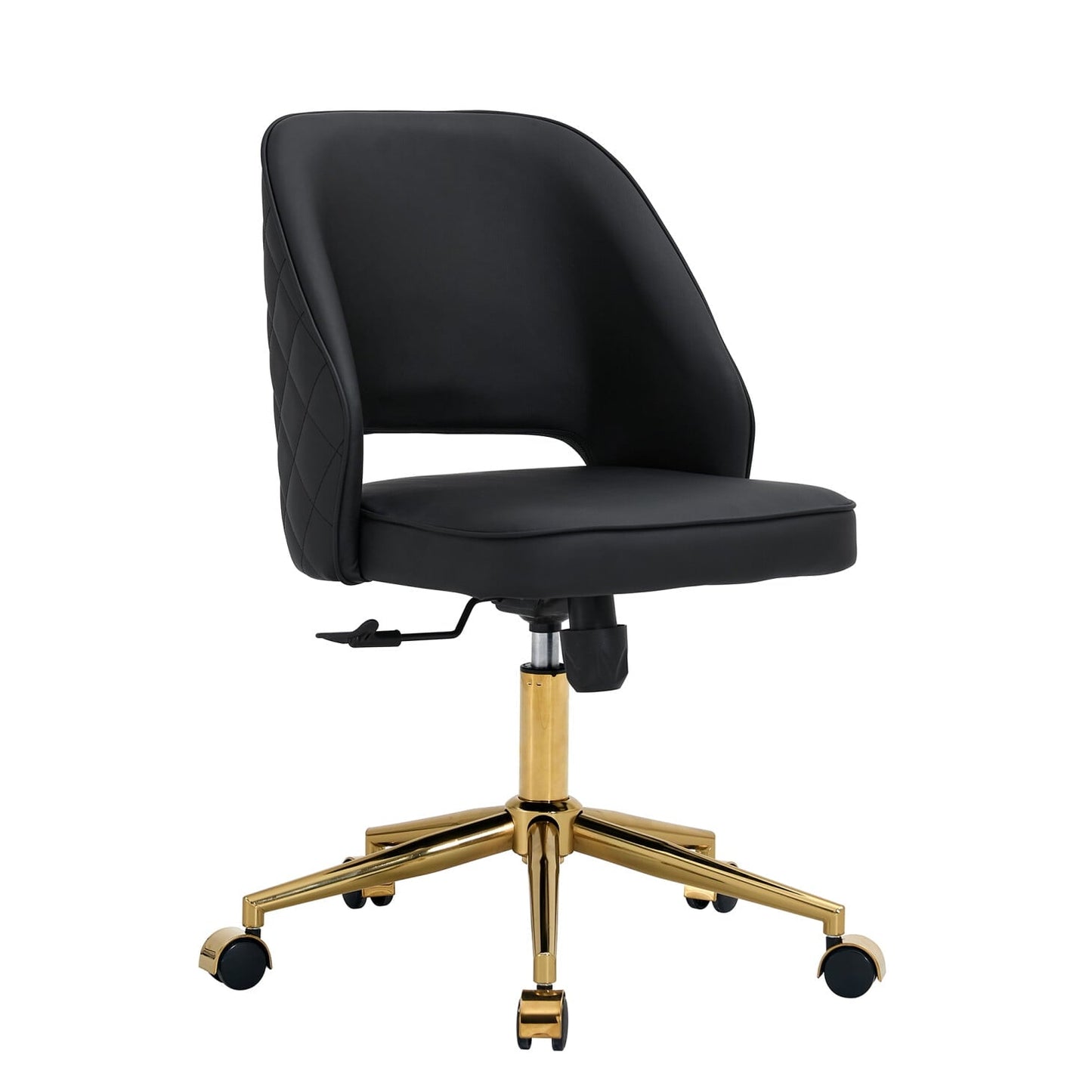 360-Degree Swivel Office Chair with Adjustable Height, Armless Computer Chair with 5 Wheels, Executive Task Chair with Wrap-Around Backrest for Living Room, Bedroom, Weight Capacity 250 LBS