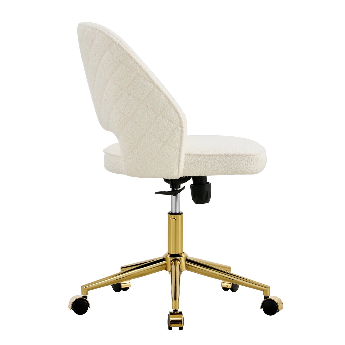 360-Degree Swivel Office Chair with Adjustable Height, Armless Computer Chair with 5 Wheels, Executive Task Chair with Wrap-Around Backrest for Living Room, Bedroom, Weight Capacity 250 LBS